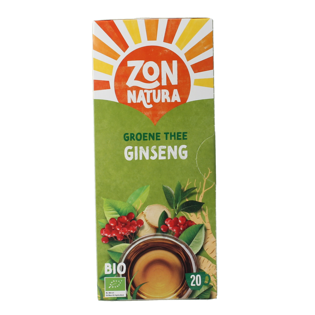 Zonnatura Green tea ginseng bio 20.00 Zakjes