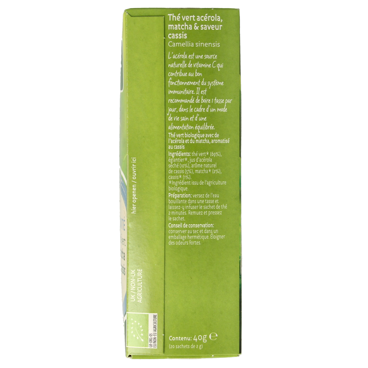Piramide Immuun groene thee acerola matcha & zwarte bes bio 20.00 Zakjes