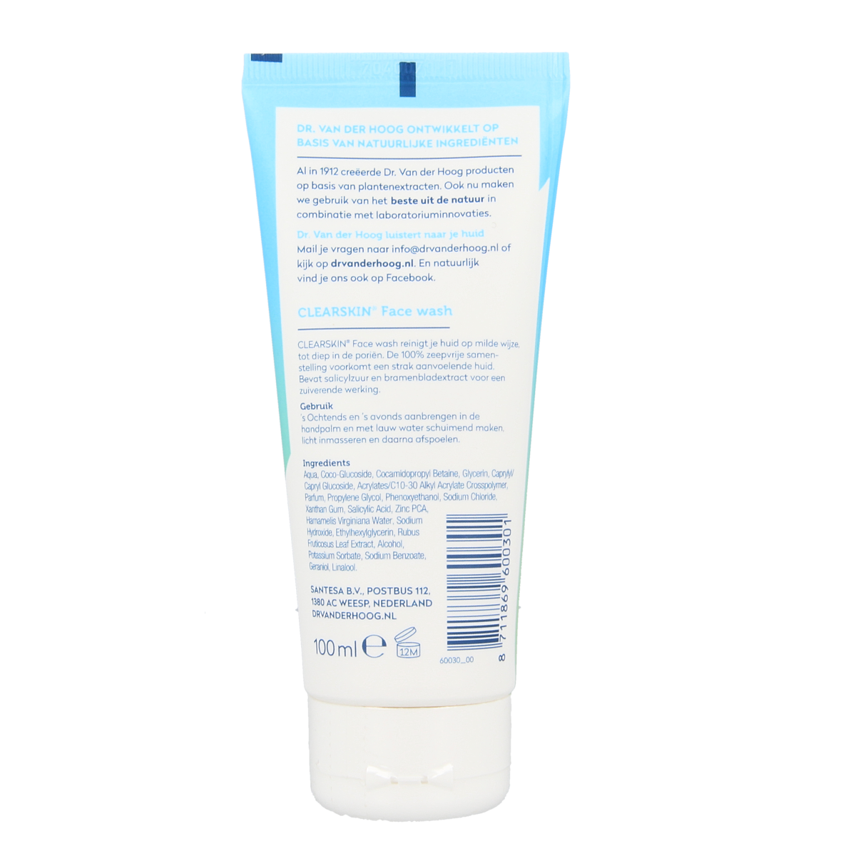 Dr. van der Hoog Clearskin facewash tube 100.00 Milliliter