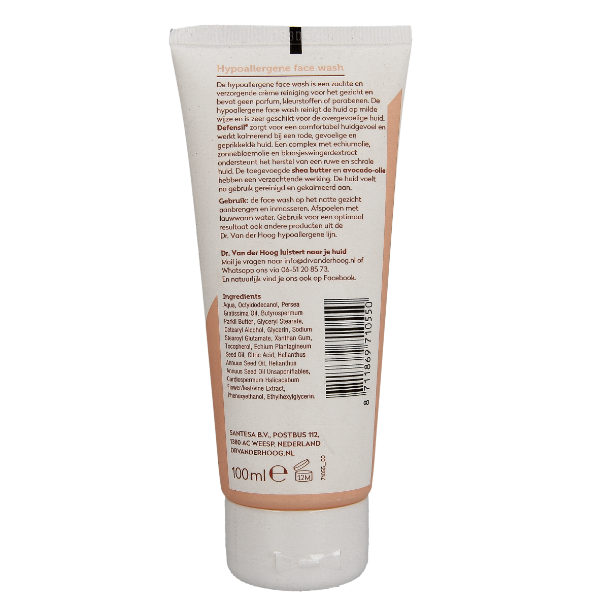 Dr. van der Hoog Facewash hypo-allergeen tube  100.00 Milliliter