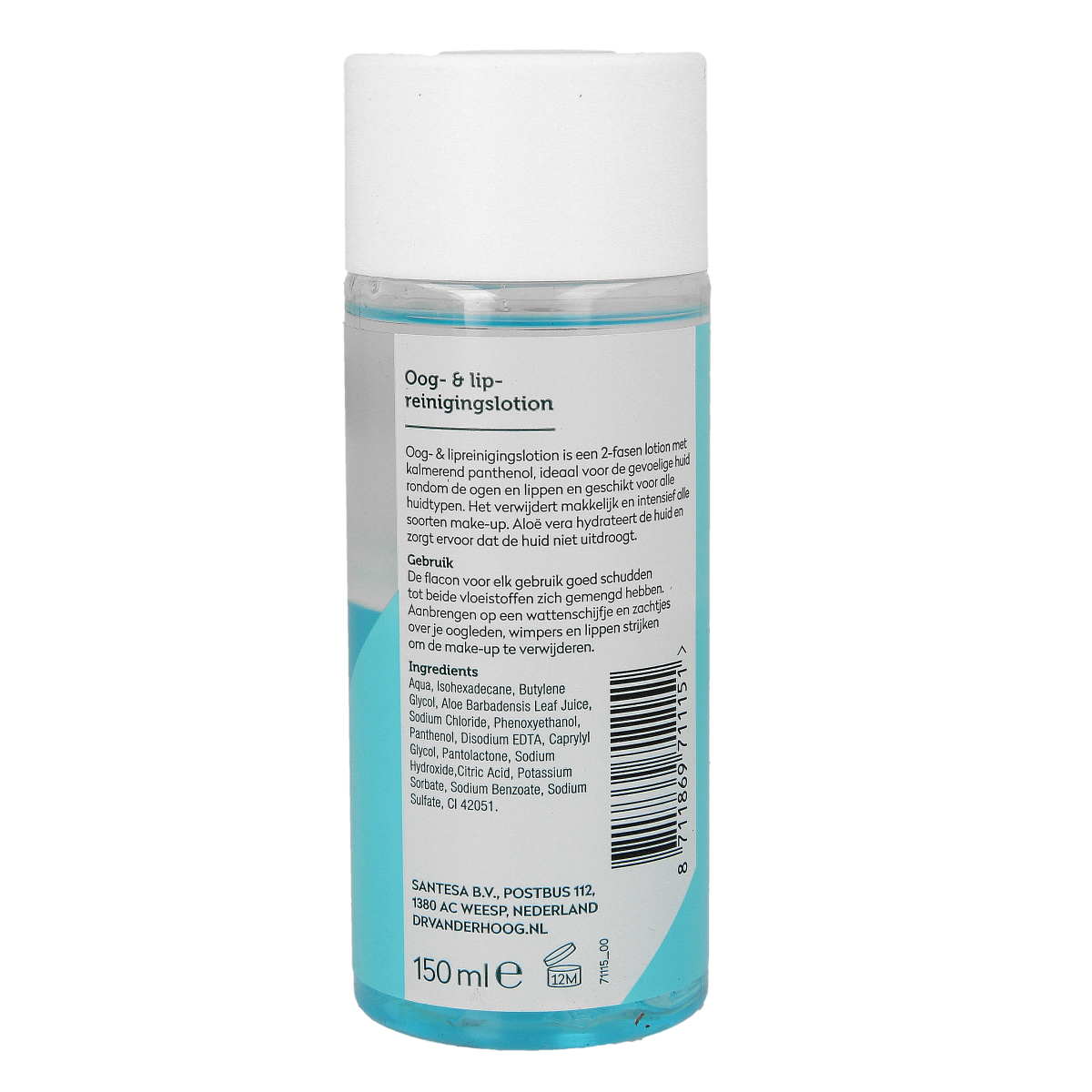 Dr. van der Hoog Oog & lip reinigingslotion 2Fasen  150.00 Milliliter