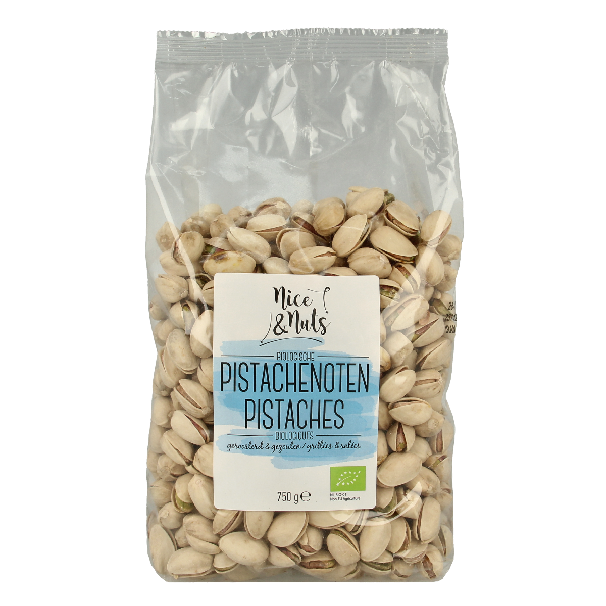 Nice & Nuts Pistache geroosterd en gezouten bio 750.00 Gram