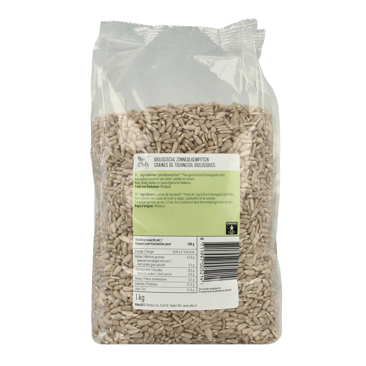 Nice & Nuts Zonnebloempitten bio 1.00 Kilogram