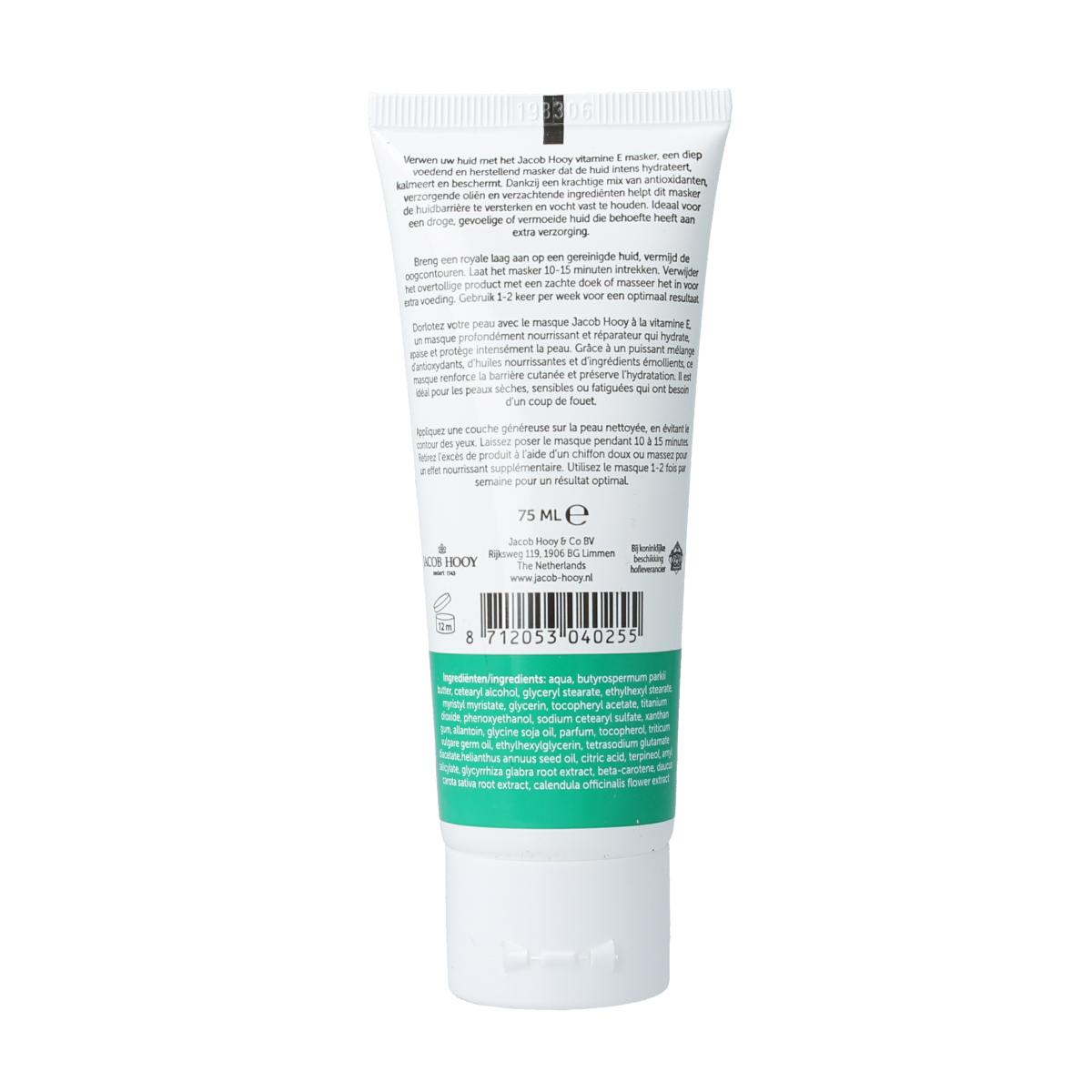 Jacob Hooy Vitamine E masker 75.00 Milliliter