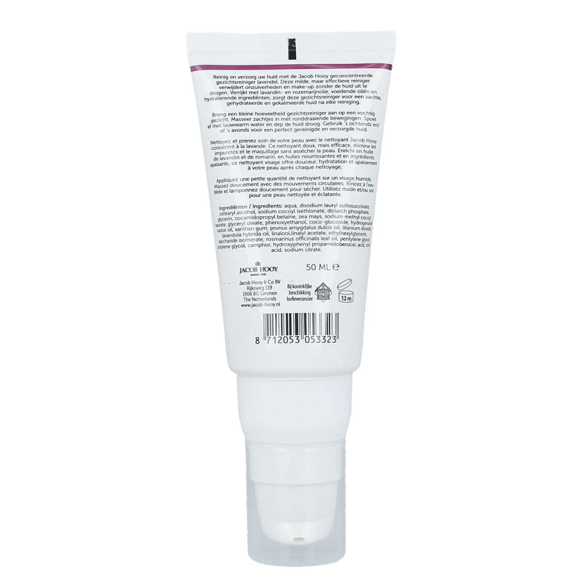 Jacob Hooy Lavendel creamy face cleaner 50.00 Milliliter