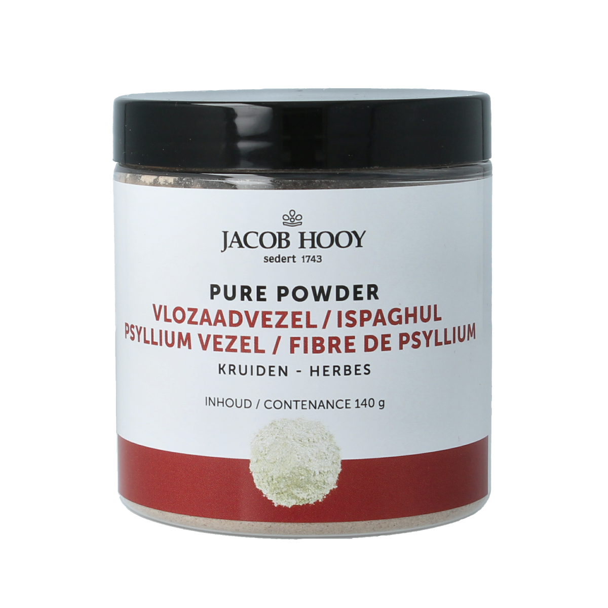 Jacob Hooy Pure Powder vlozaadvezels 140.00 Gram