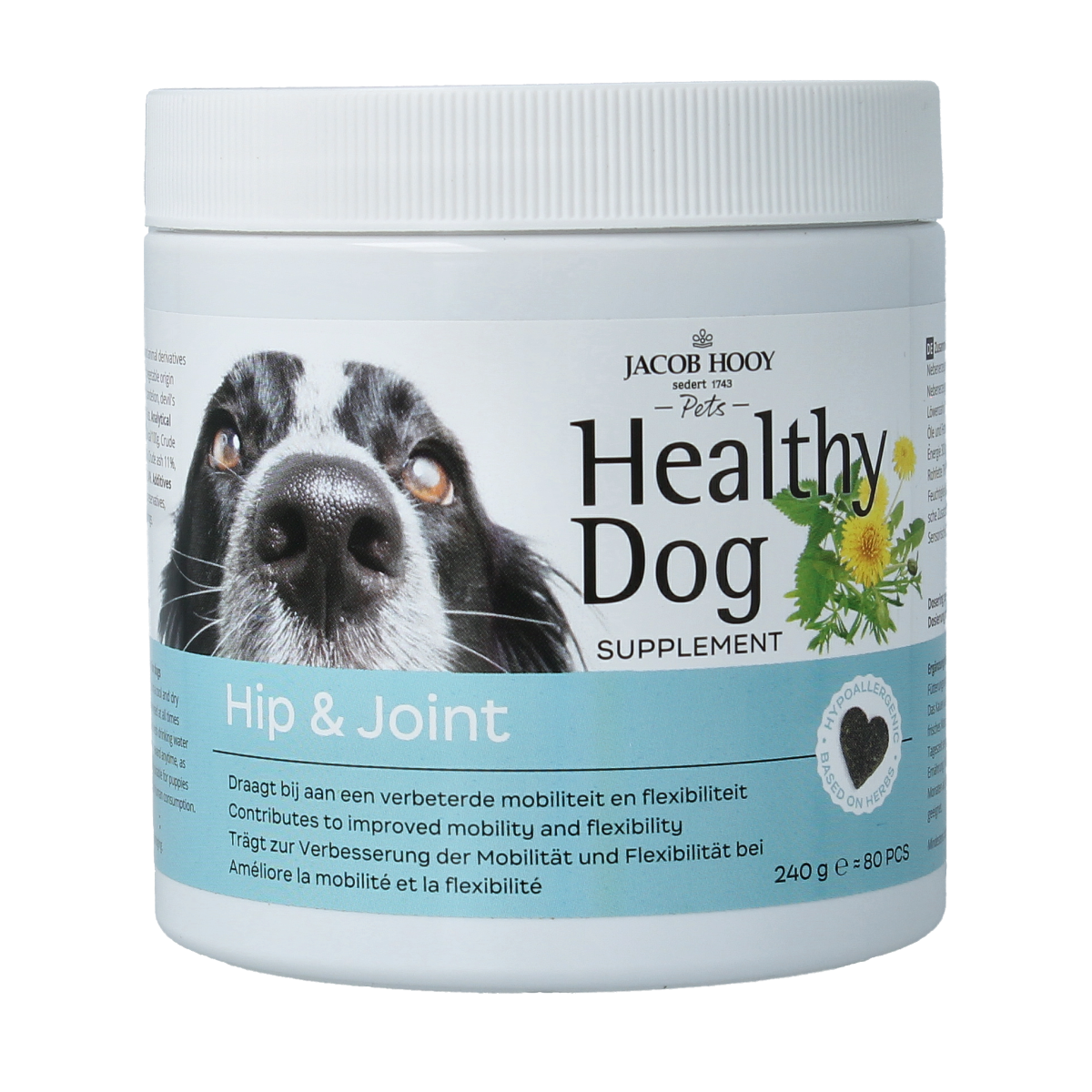 Jacob Hooy Pets Healthy dog hip & joint 80.00 Stuks