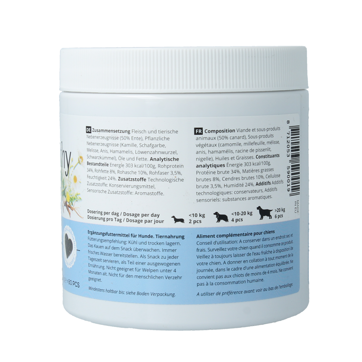 Jacob Hooy Pets Healthy dog belly support 80.00 Stuks