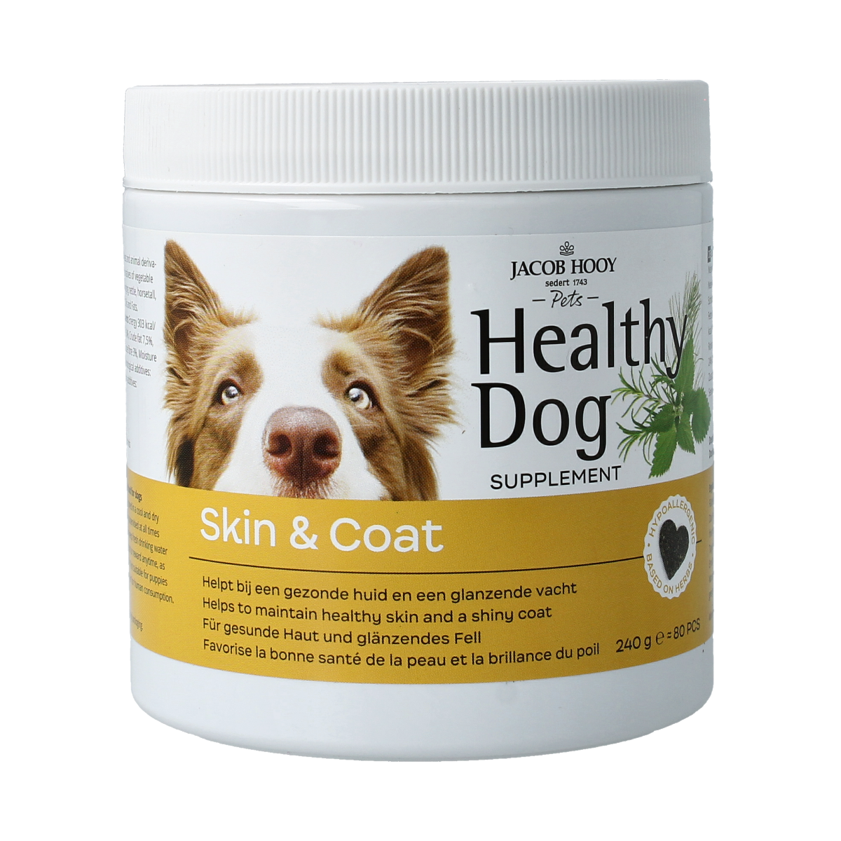 Jacob Hooy Pets Healthy dog skin & coat 80.00 Stuks