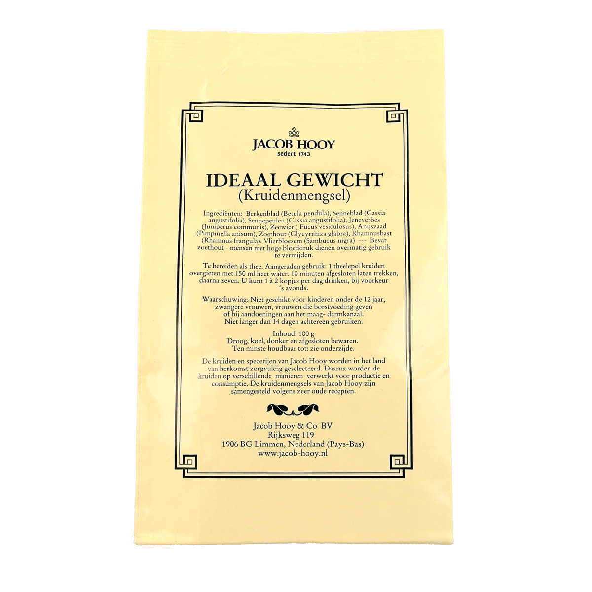 Jacob Hooy Ideaal gewicht  100.00 Gram