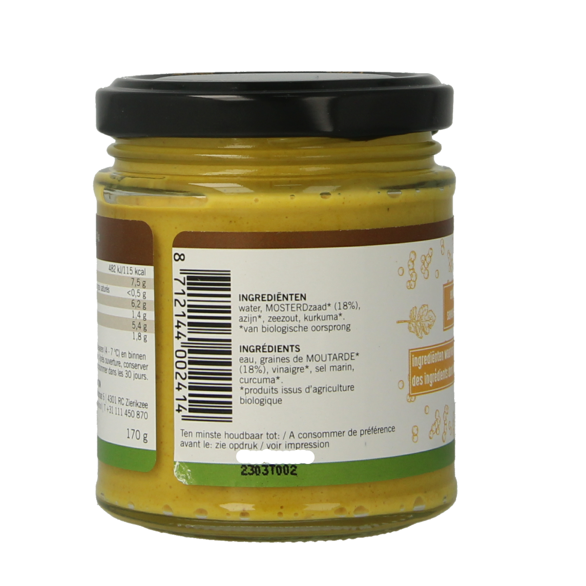 Van Ton Mosterd fijn bio 170.00 Gram
