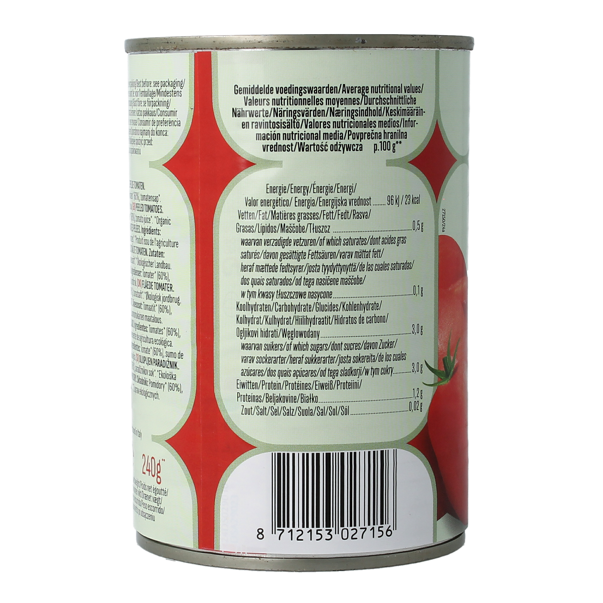 Bioidea Tomaten gepeld bio 400.00 Gram