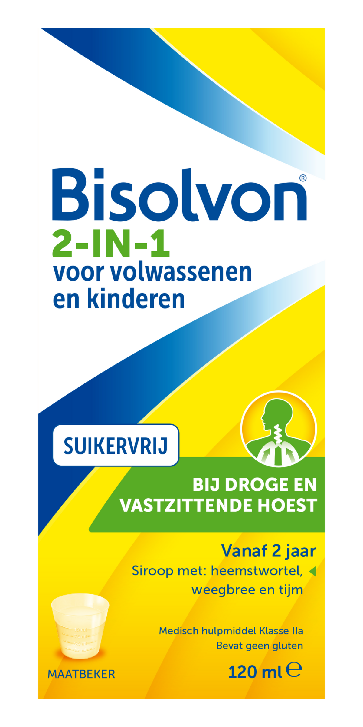 Bisolvon Drank 2-in-1 suikervrij 120.00 Milliliter