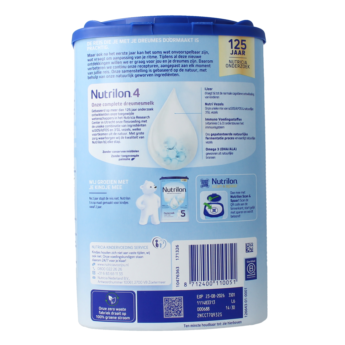 Nutrilon 4 Dreumes vanille poeder 800.00 Gram