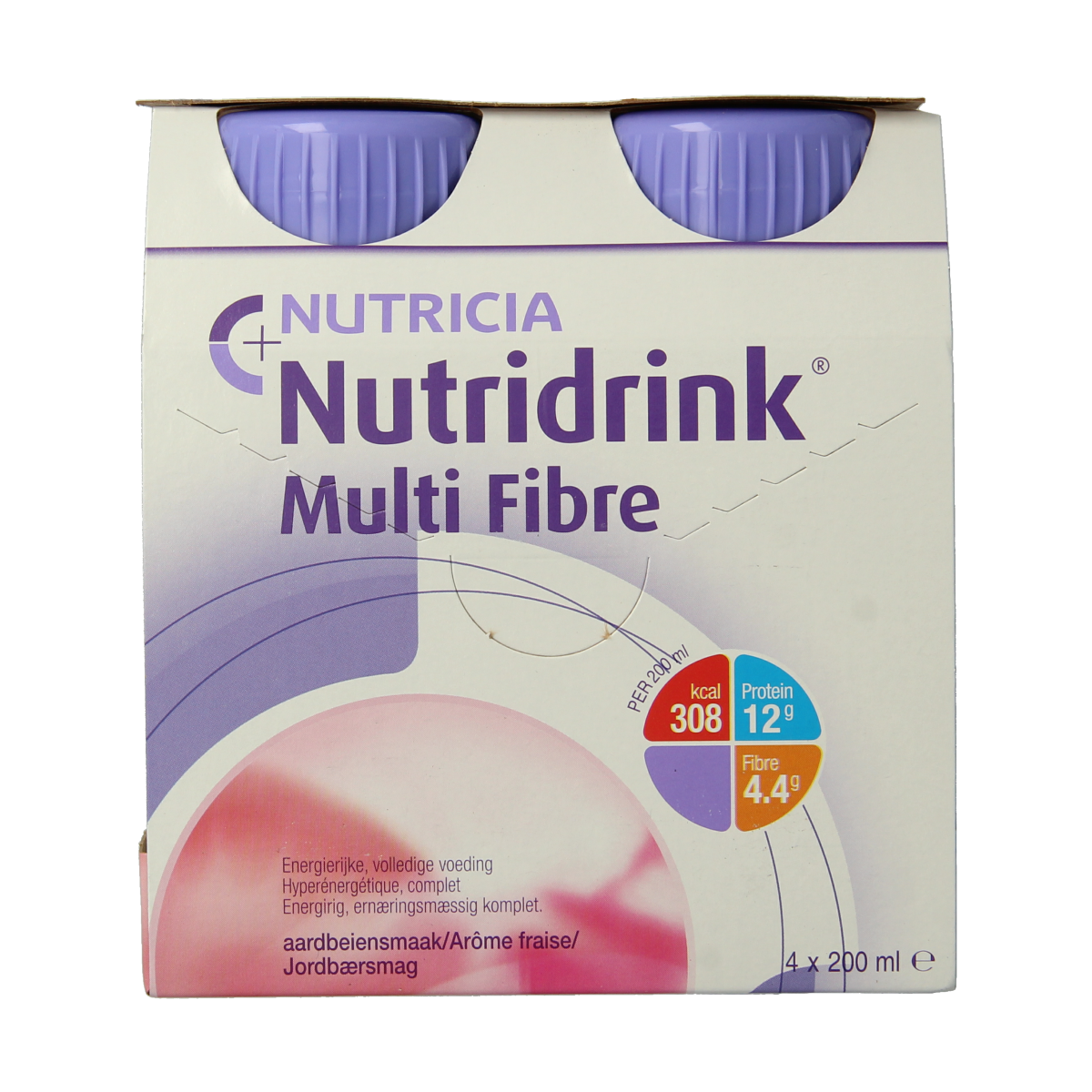 Nutridrink Multi fibre aardbei 200ml 4.00 Stuks