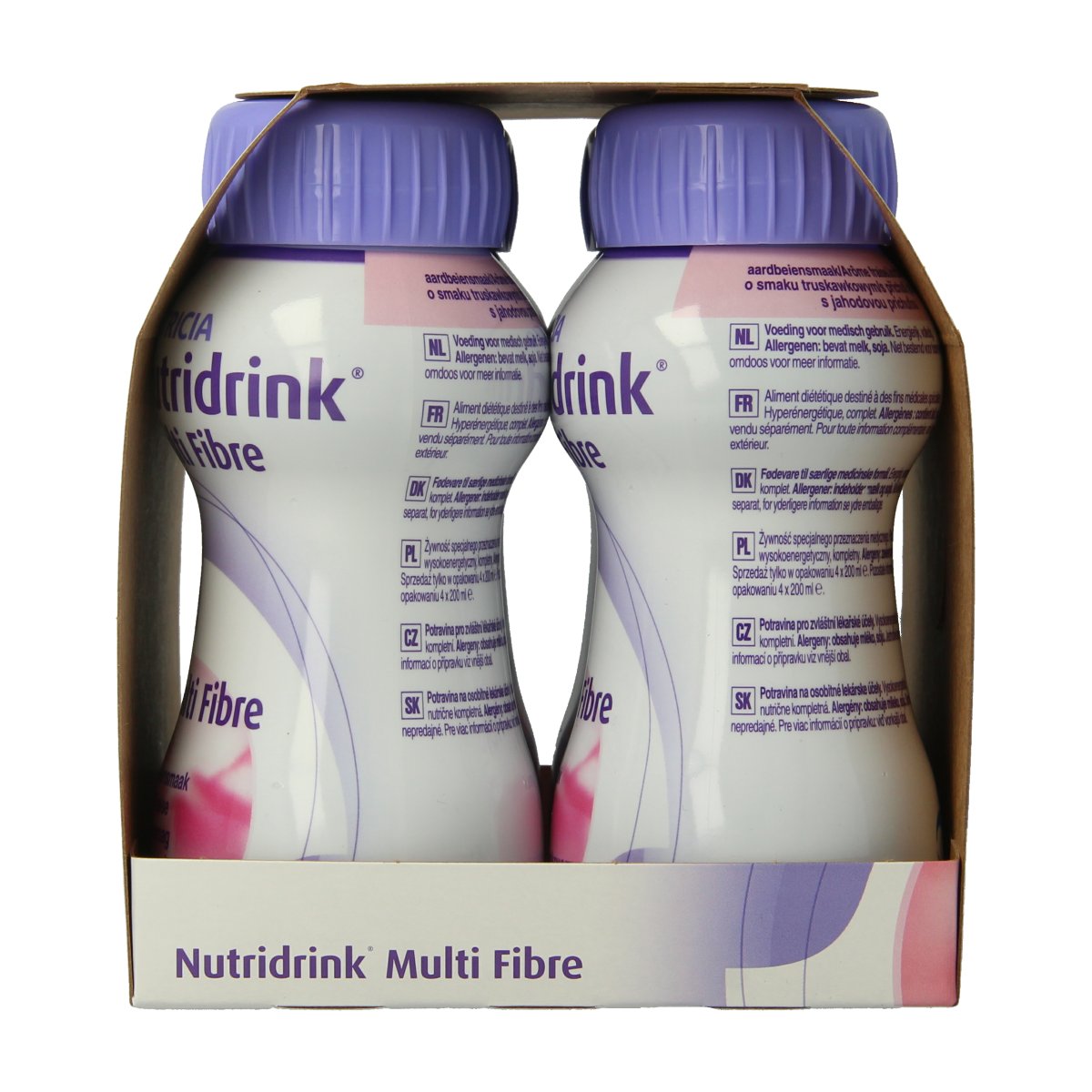 Nutridrink Multi fibre aardbei 200ml 4.00 Stuks
