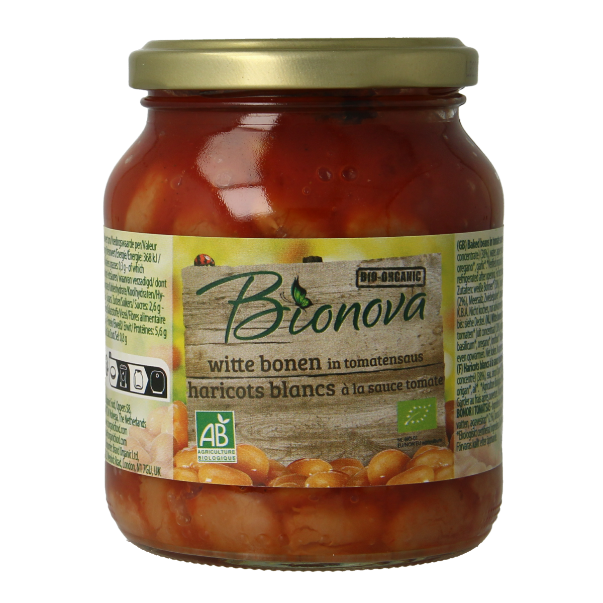 Bionova Witten bonen in tomatensaus bio 350.00 Gram
