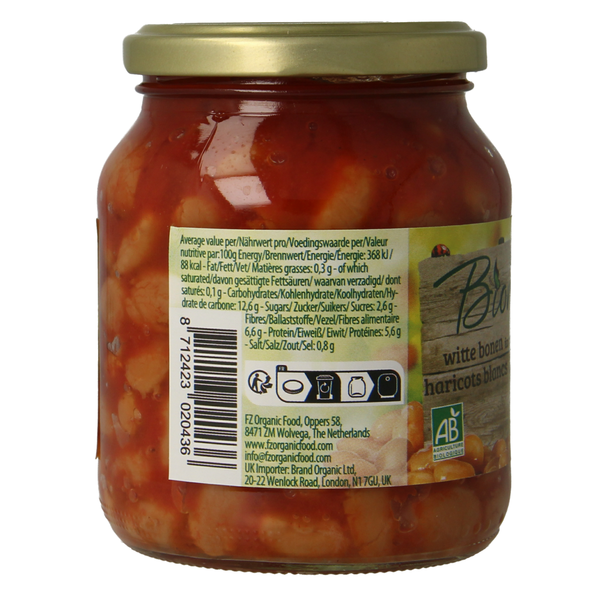 Bionova Witten bonen in tomatensaus bio 350.00 Gram