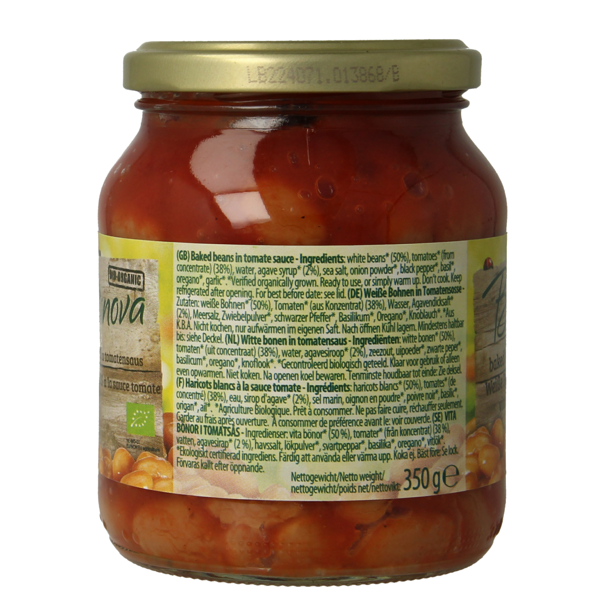 Bionova Witten bonen in tomatensaus bio 350.00 Gram
