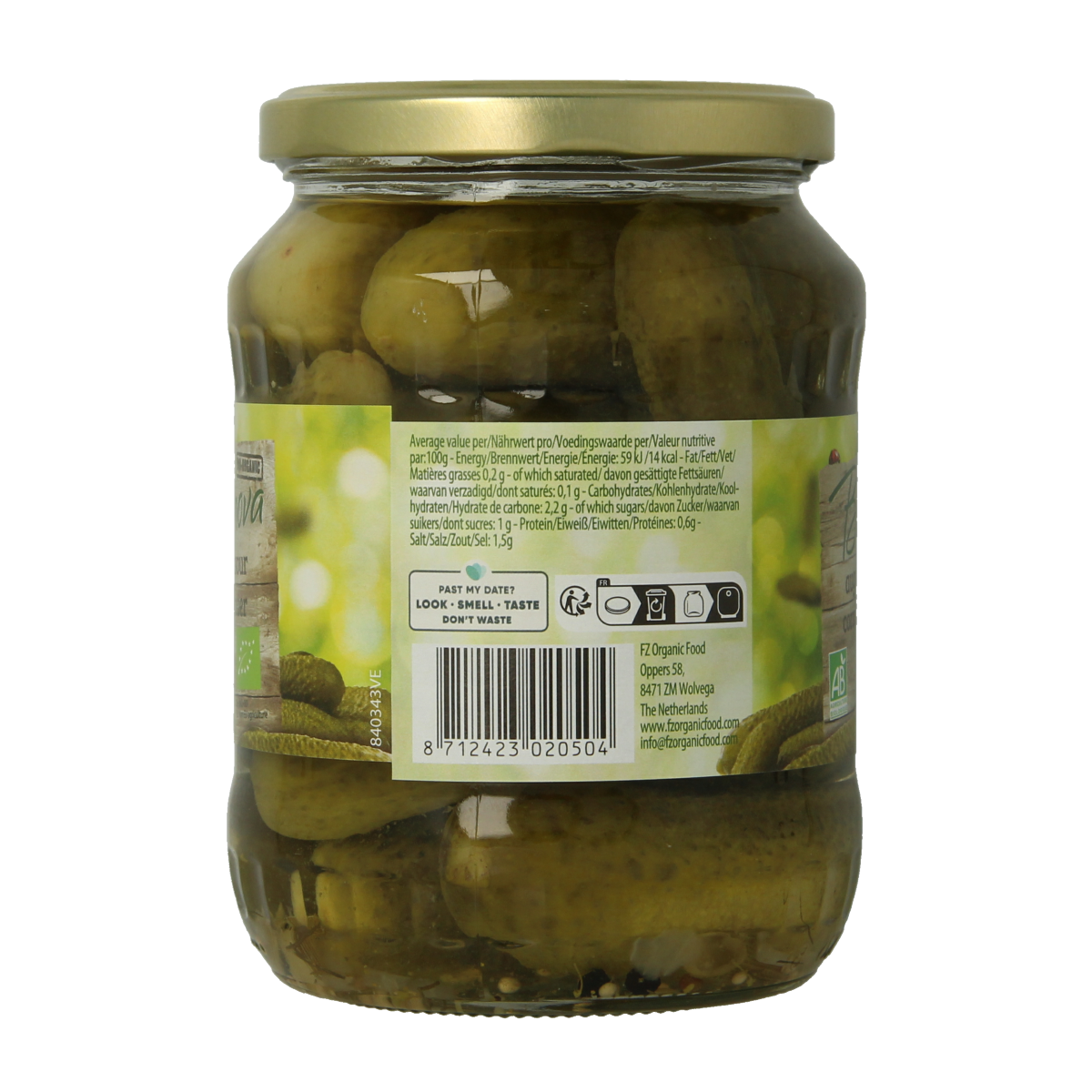 Bionova Augurken zuur bio 670.00 Gram