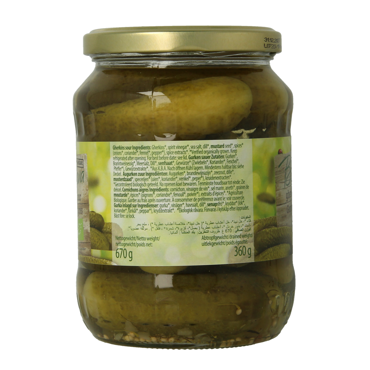Bionova Augurken zuur bio 670.00 Gram