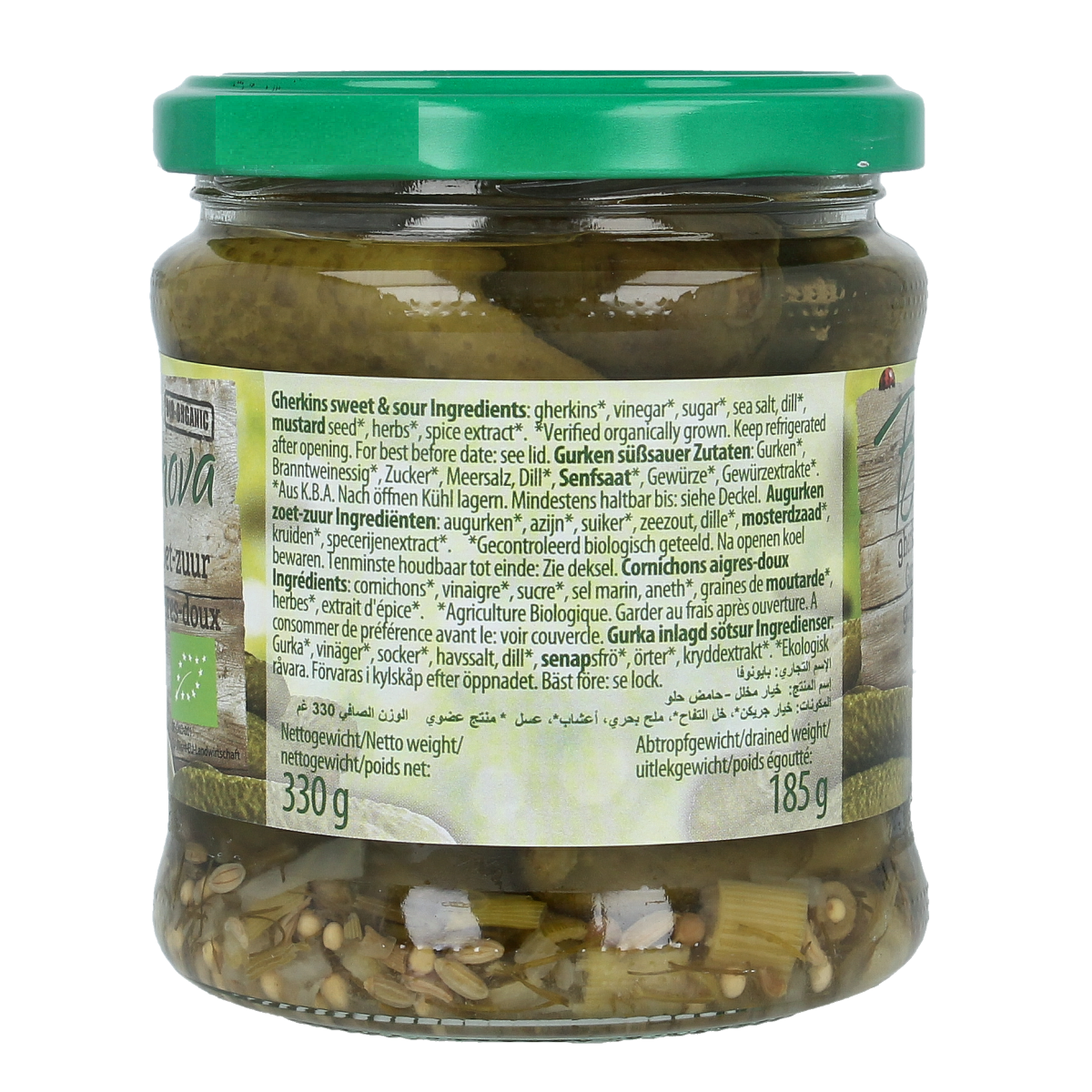 Bionova Augurken zoet zuur bio 330.00 Gram