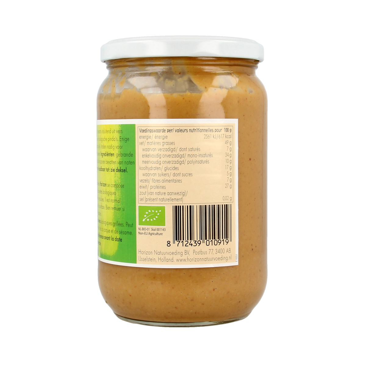 Horizon Pindakaas zonder zout eko bio 650.00 Gram