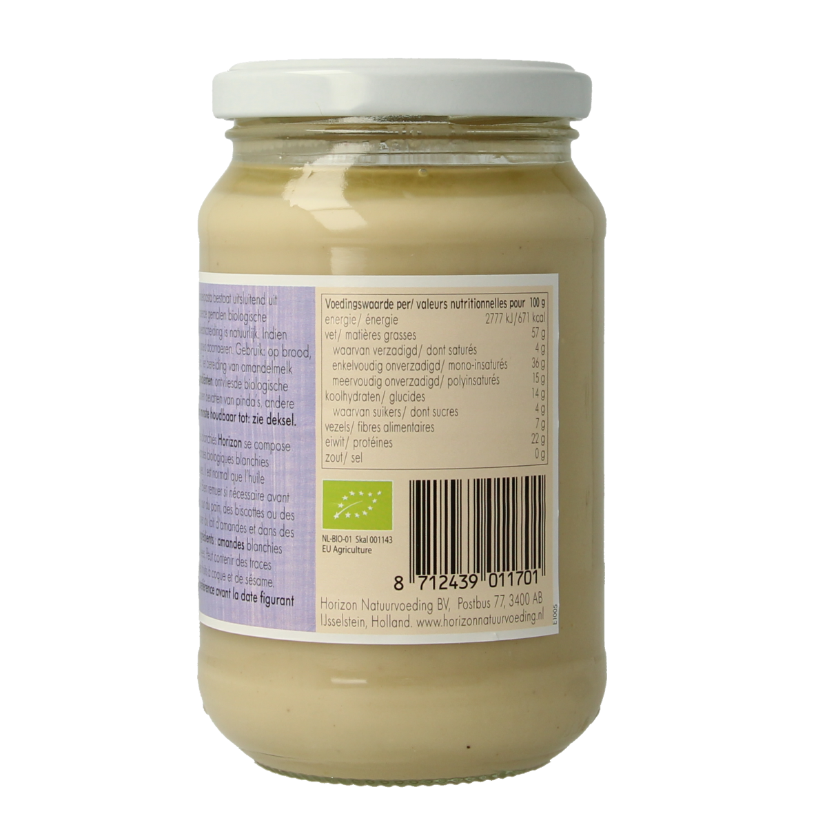 Horizon Witte amandelpasta eko bio 350.00 Gram
