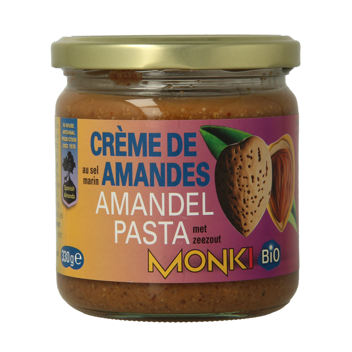 Monki Amandelpasta met zout bio 330.00 Gram
