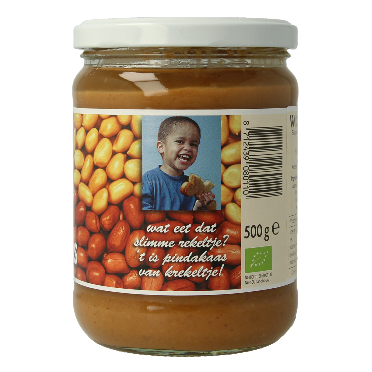 Krekeltje Pindakaas met zout eko bio 500.00 Gram