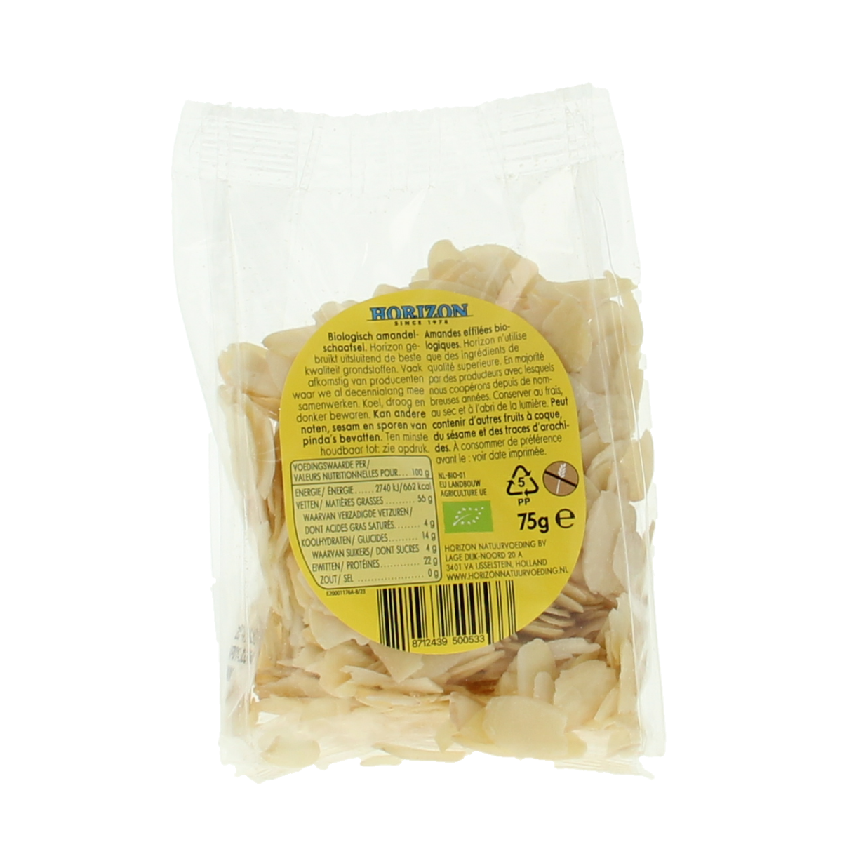Horizon Amandelschaafsel geblancheerd bio 75.00 Gram