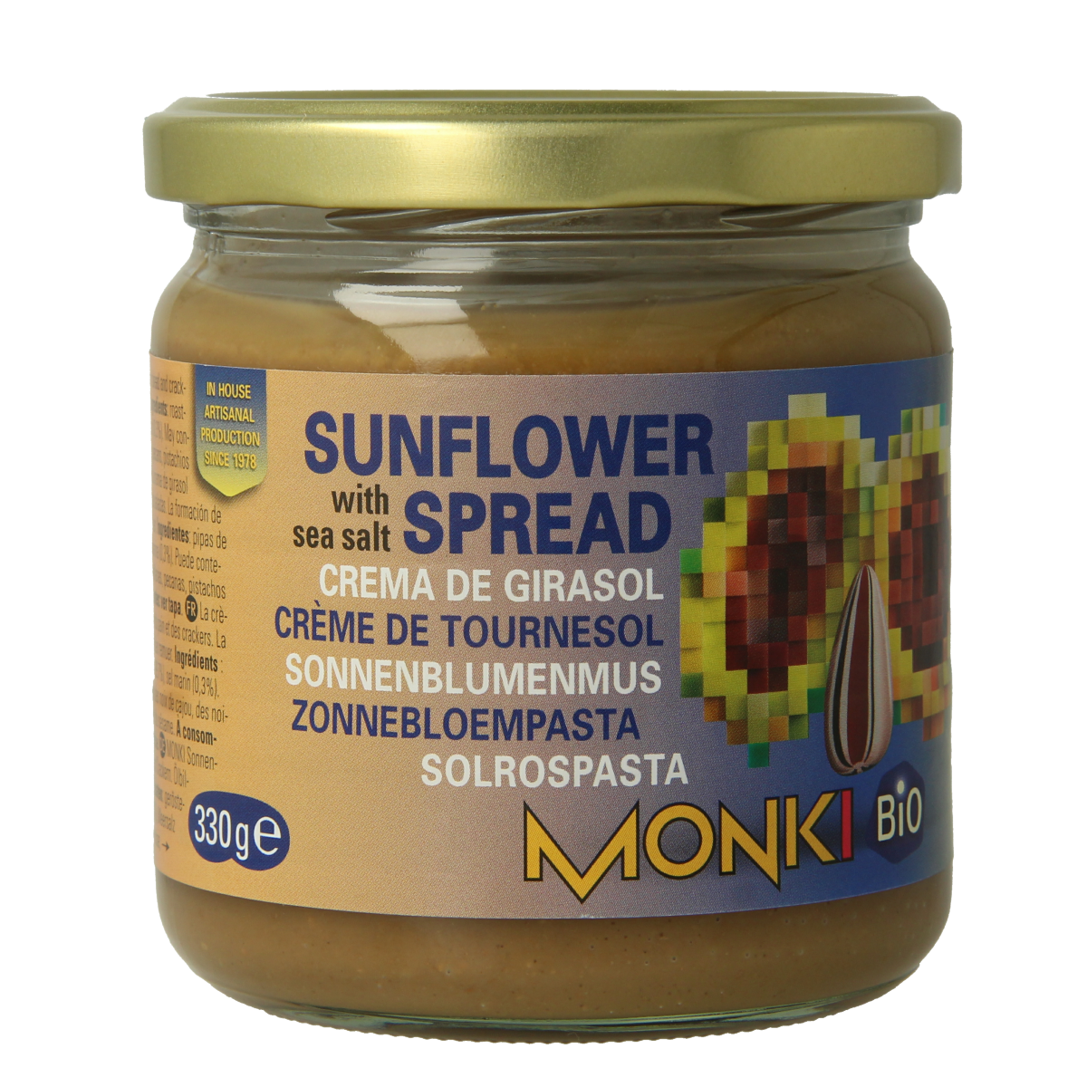 Monki Zonnebloempasta bio 330.00 Gram