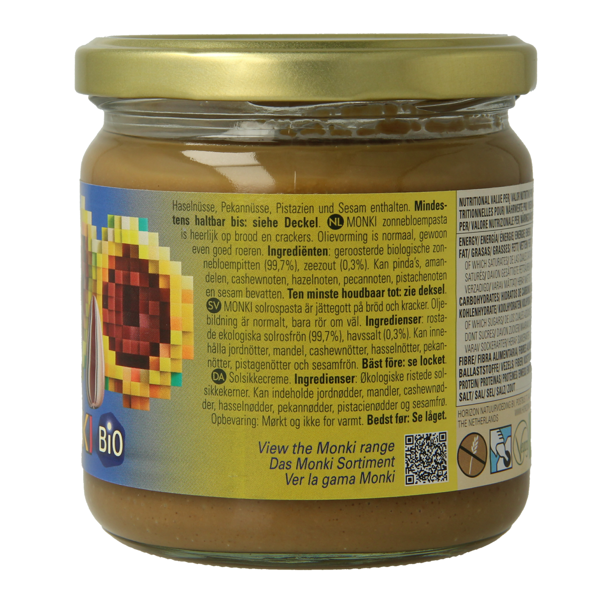 Monki Zonnebloempasta bio 330.00 Gram