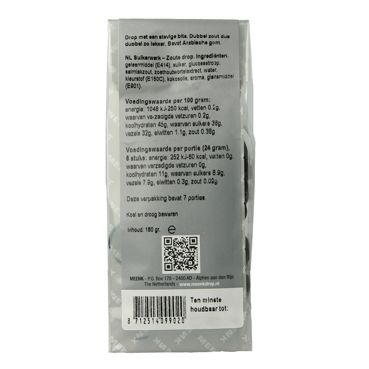 Meenk Dubbelzoute drop 180.00 Gram
