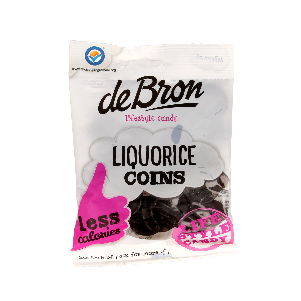 De Bron Muntendrop/liquorice coins suikervrij 100.00 Gram