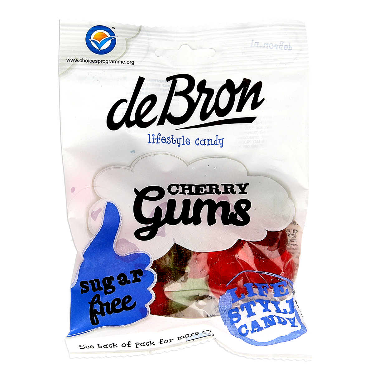 De Bron Kersen gums/cherry gums suikervrij 90.00 Gram