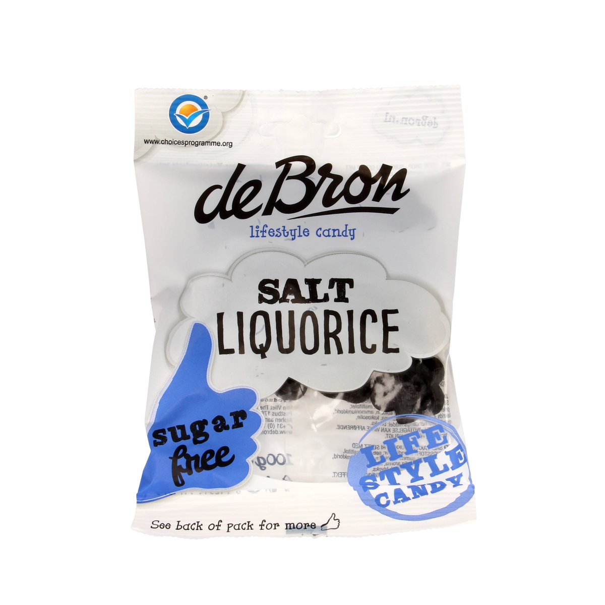 De Bron Klavertjes zout/salt liquorice suikervrij 100.00 Gram