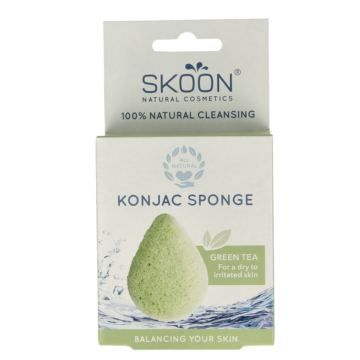 Skoon Konjac spons green tea bio 1.00 Stuks