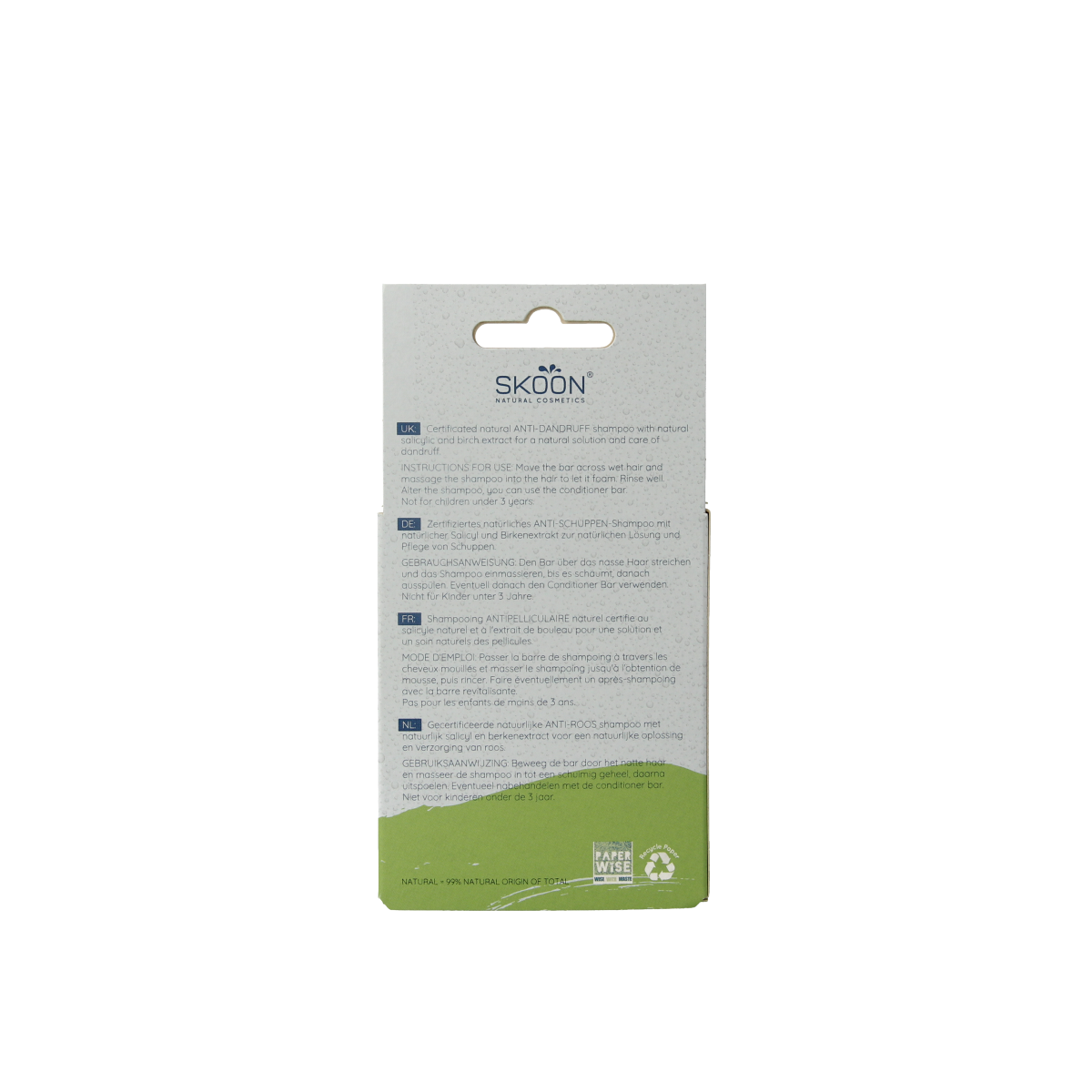 Skoon Solid shampoo anti-roos 90.00 Gram