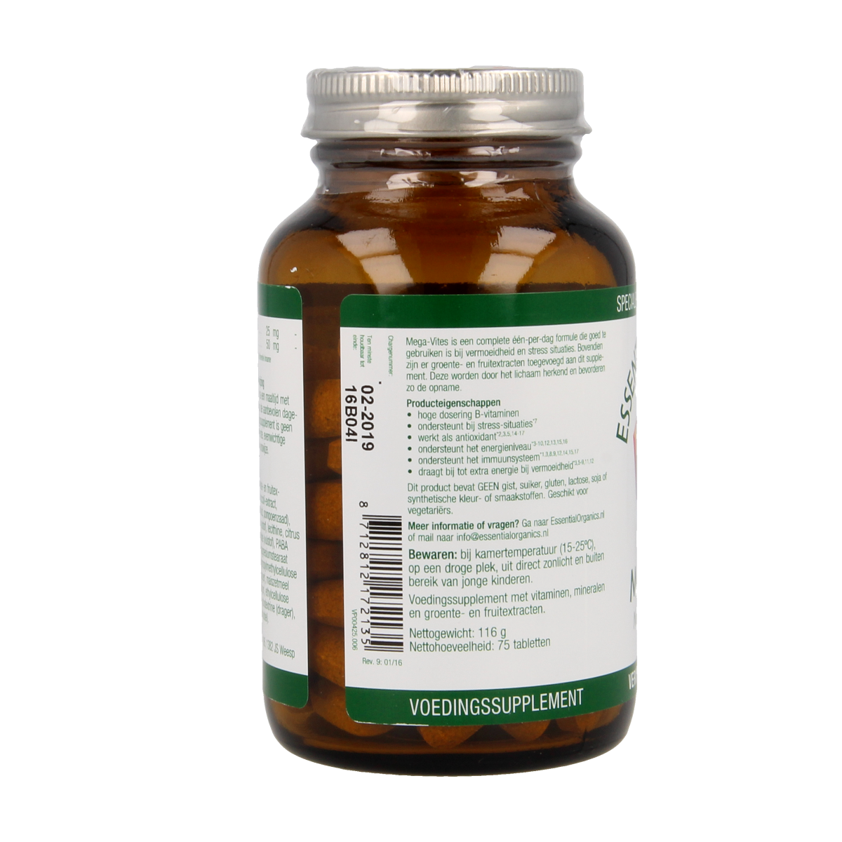 Essential Organics Mega vites 75.00 Tabletten