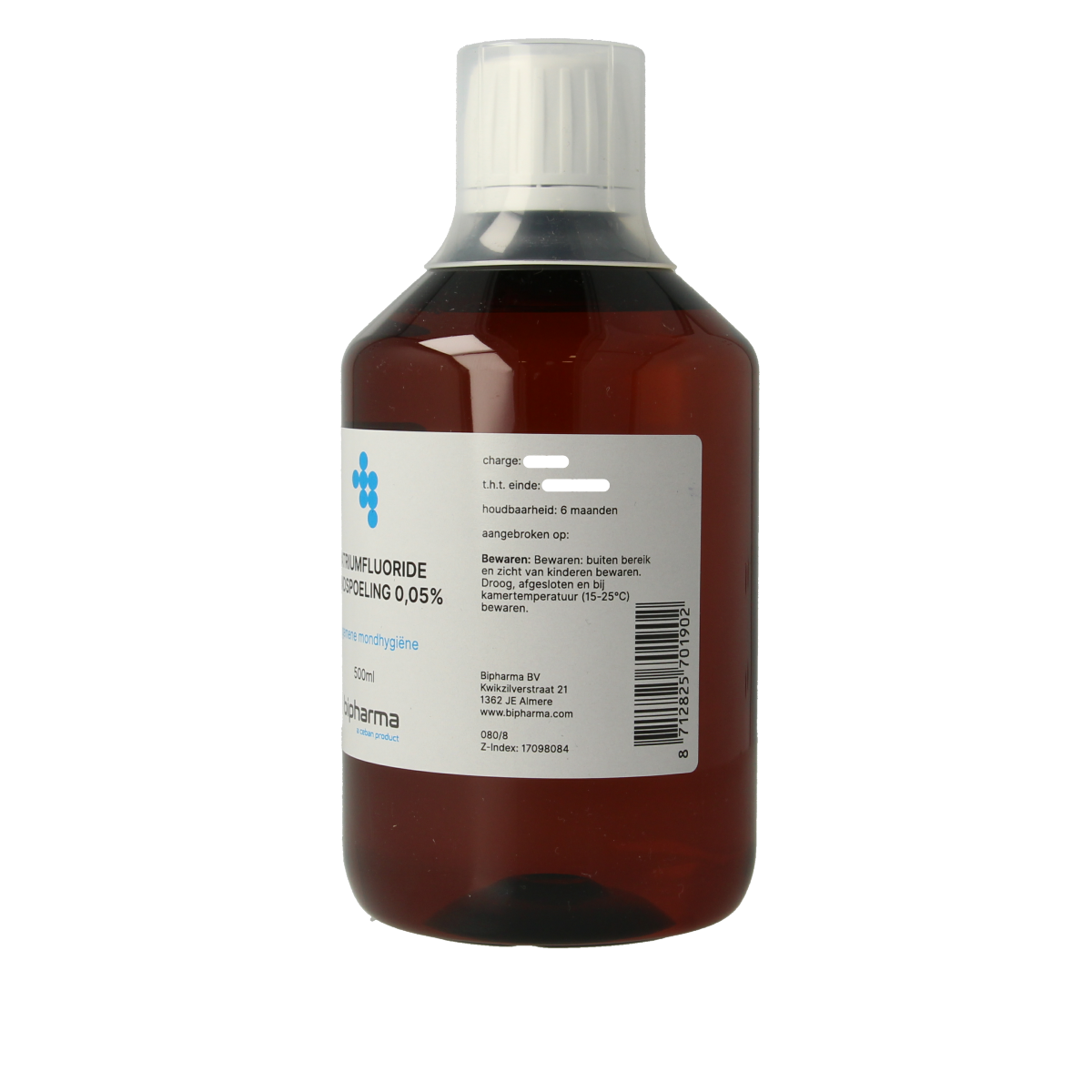 Bipharma Natriumfluoride 0,05% mondspoeling 500.00 Milliliter