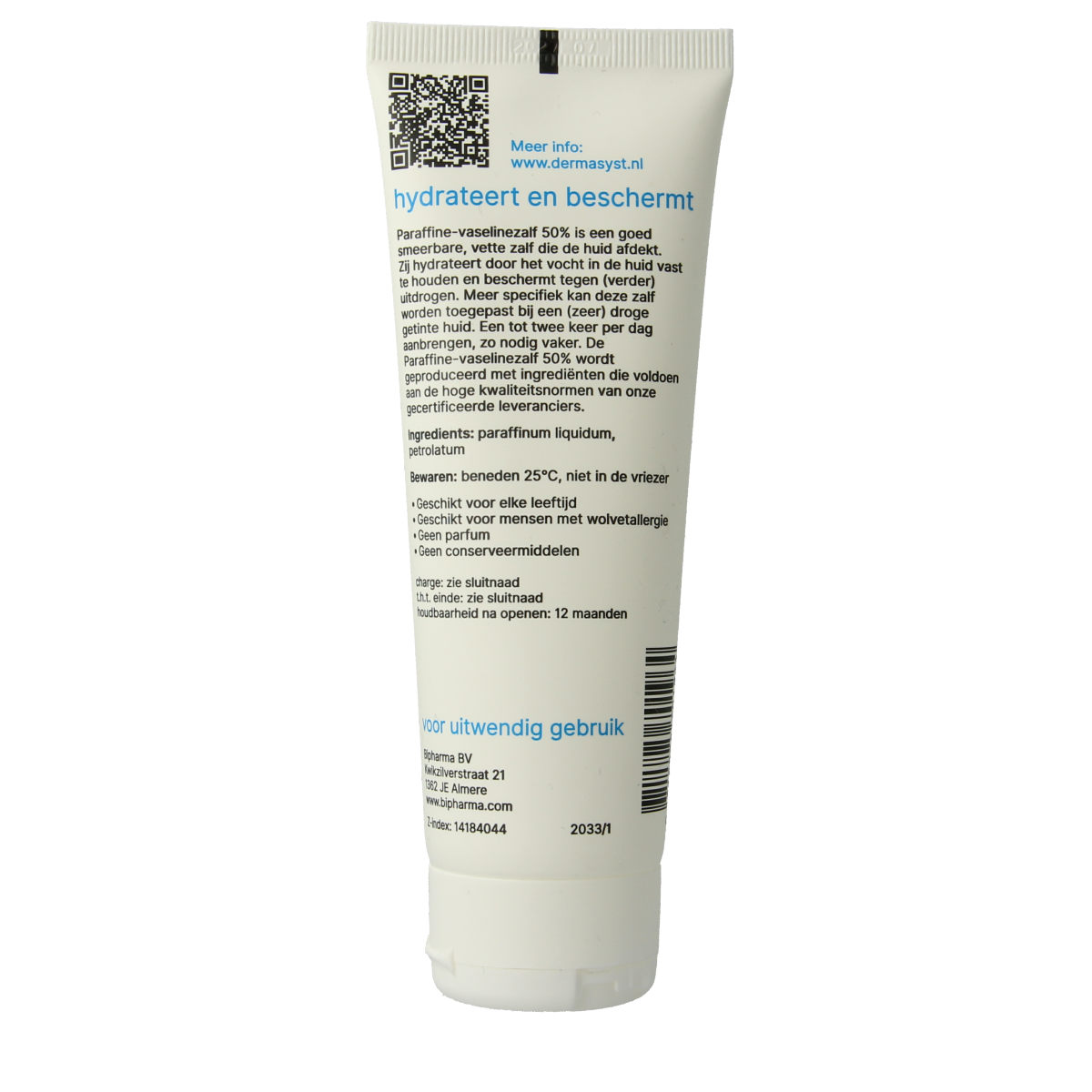 Bipharma Parafine-vaselinezalf 50% losse tube 100.00 Gram