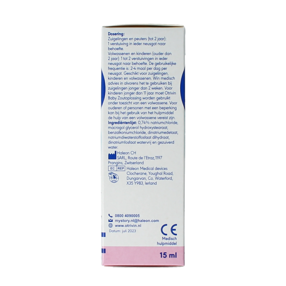 Otrivin Baby zoutoplossing spray 15.00 Milliliter