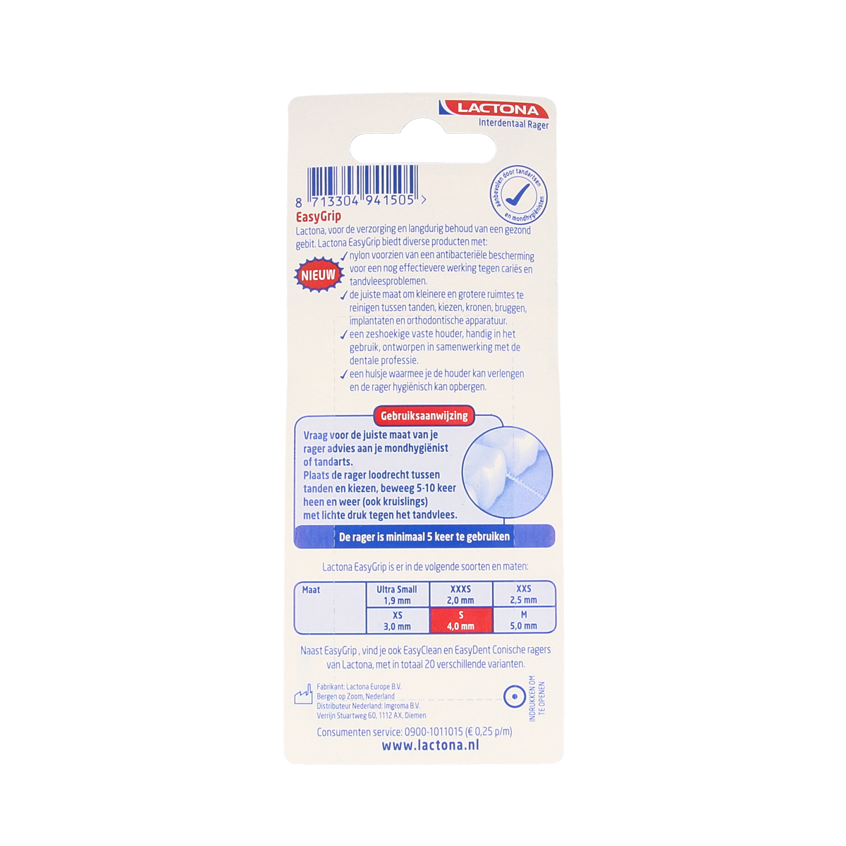 Lactona Easygrip S 4.0mm 6.00 Stuks