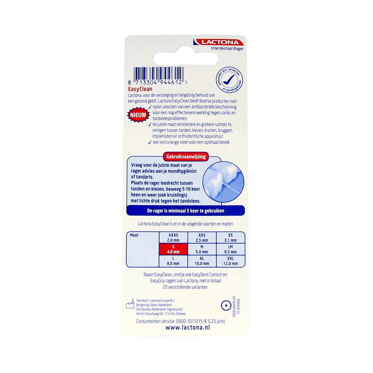 Lactona Easyclean S 4.0mm 8.00 Stuks