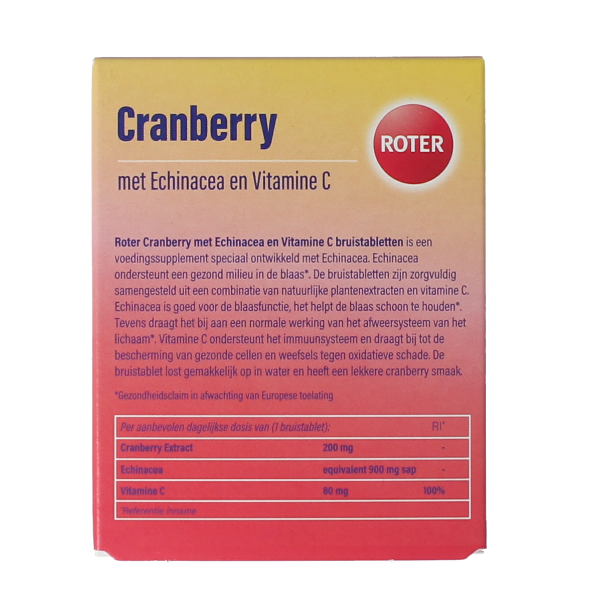 Roter Cranberry vitamine C & echinacea duopack 20.00 Bruistabletten