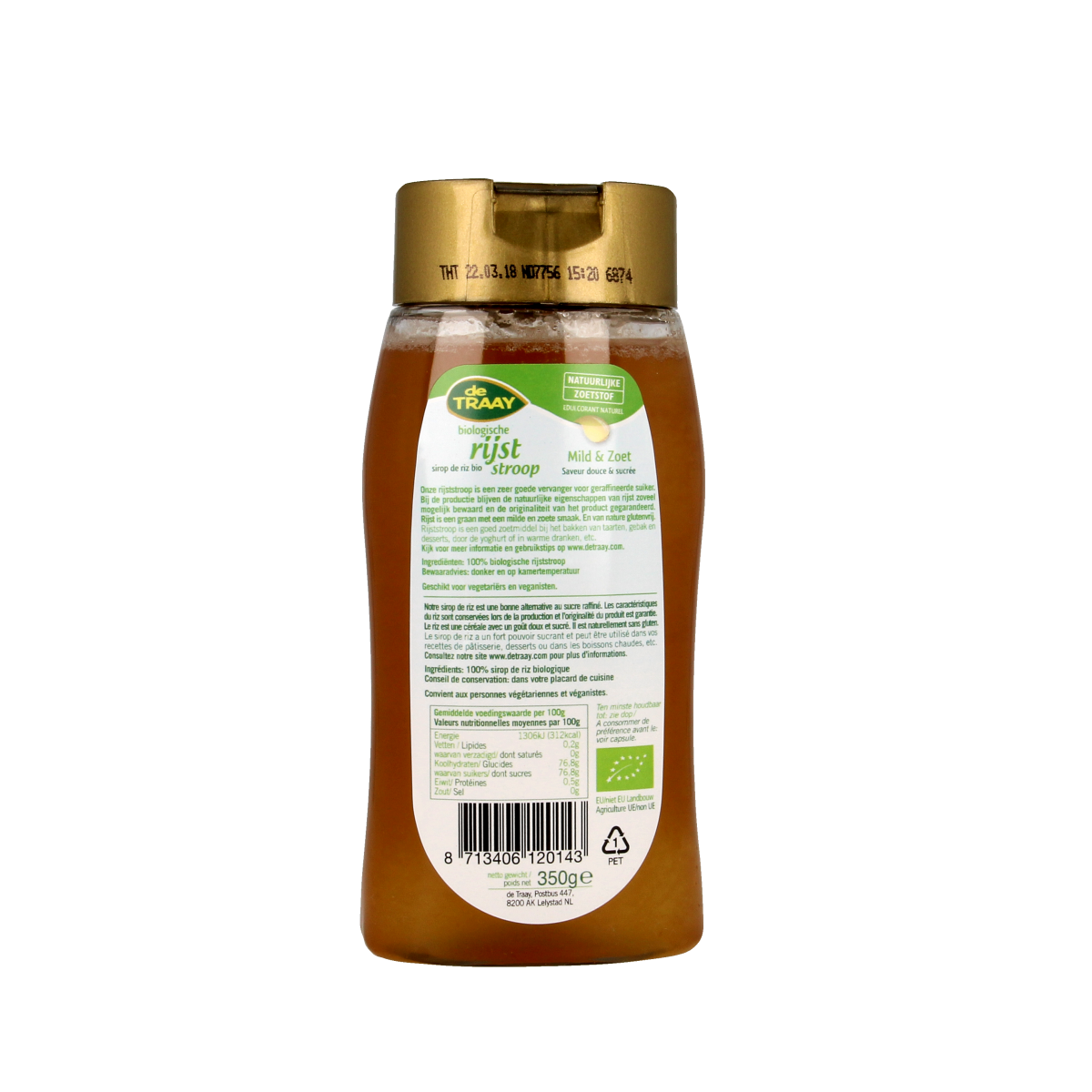 de Traay Rijststroop glutenvrij bio 350.00 Gram