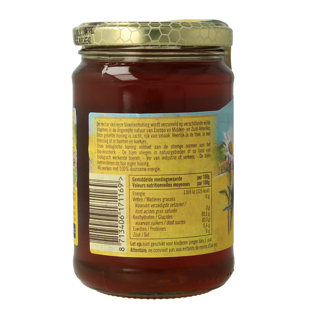 de Traay Bloemen honing vloeibaar bio 350.00 Gram