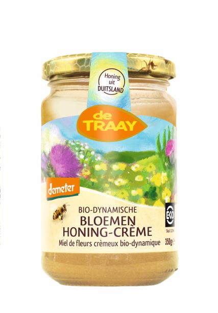 de Traay Bloemenhoning creme bio-dynamisch demeter bio 350.00 Gram