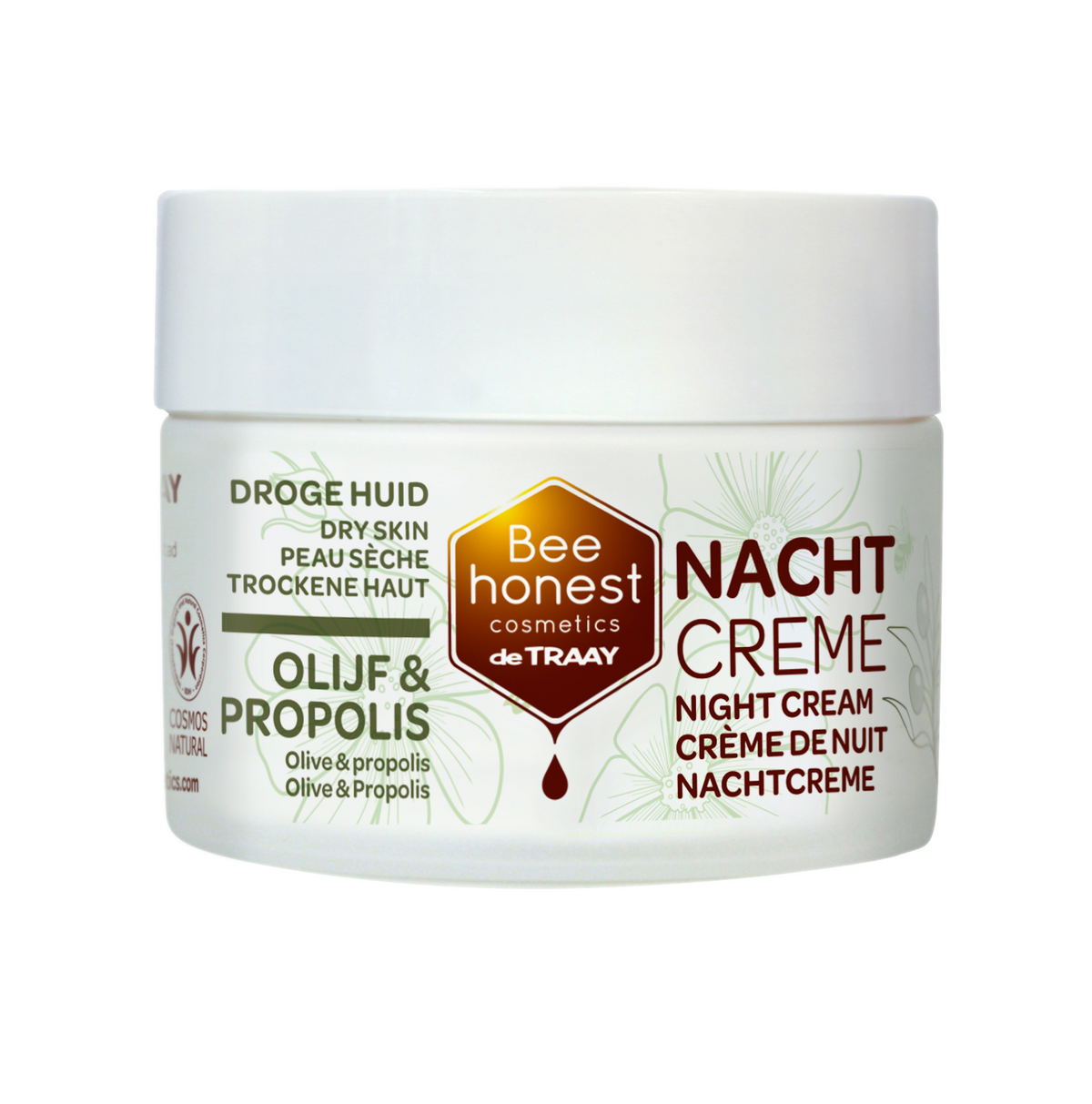 Traay Bee Honest Nachtcreme olijf propolis 50.00 Milliliter